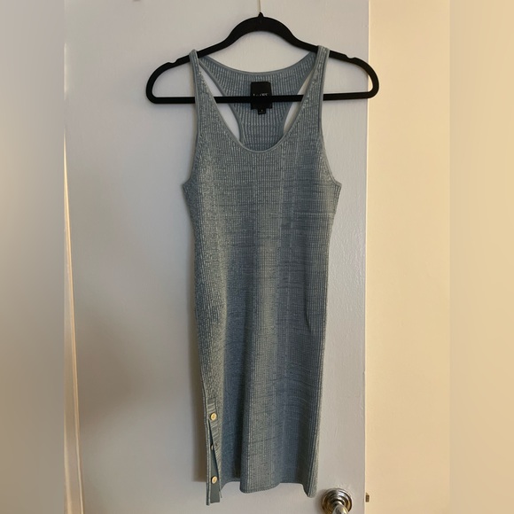 Le Ore x Bandier blue heathered knee length mini dress - Picture 1 of 3